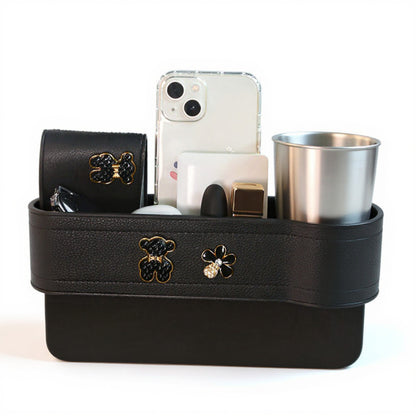 Anna-Kaci Car Seat Gap Organizer Storage Box for Console Side with Sleek Leather Finish