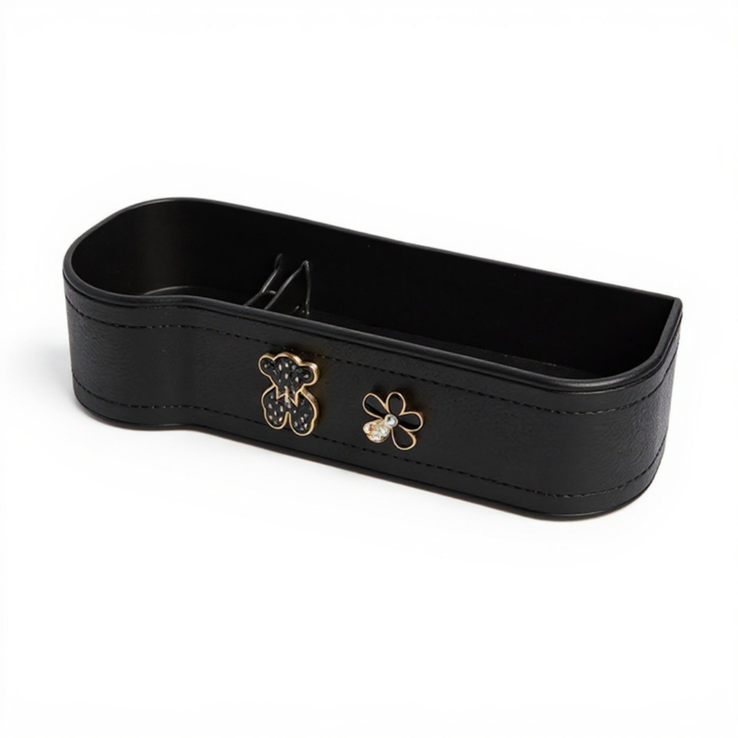 Anna-Kaci Car Seat Gap Organizer Storage Box for Console Side with Sleek Leather Finish