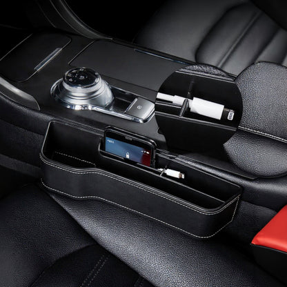 Anna-Kaci Car Seat Gap Organizer Storage Box for Console Side with Sleek Leather Finish