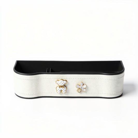 Anna-Kaci Car Seat Gap Organizer Storage Box for Console Side with Sleek Leather Finish