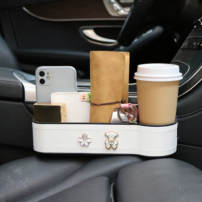 Anna-Kaci Car Seat Gap Organizer Storage Box for Console Side with Sleek Leather Finish