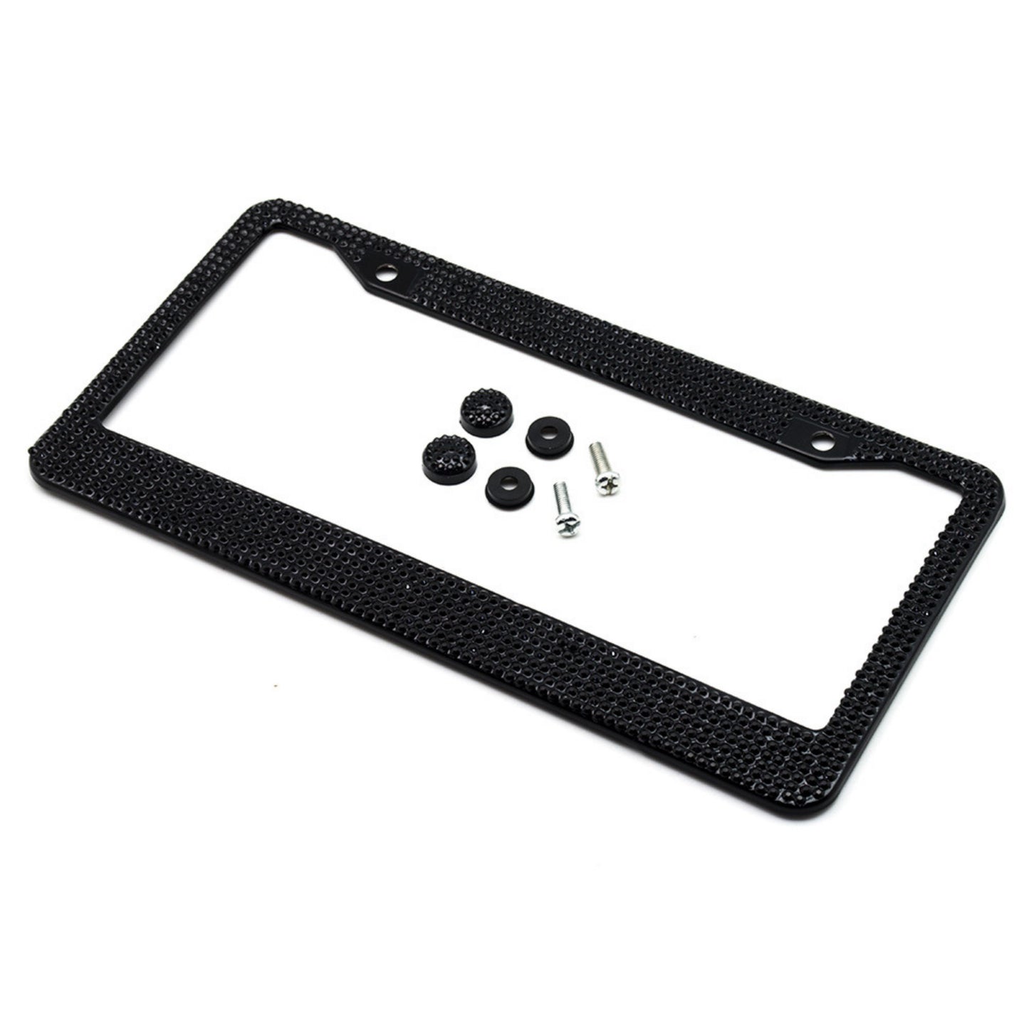 Anna-Kaci Rhinestone License Plate Frame Sparkling Crystal Metal Car Accessory 12x6.5in