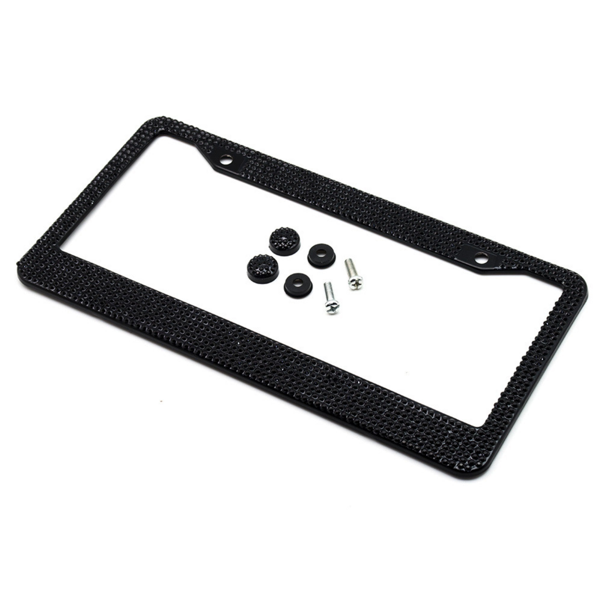 Anna-Kaci Rhinestone License Plate Frame Sparkling Crystal Metal Car Accessory 12x6.5in