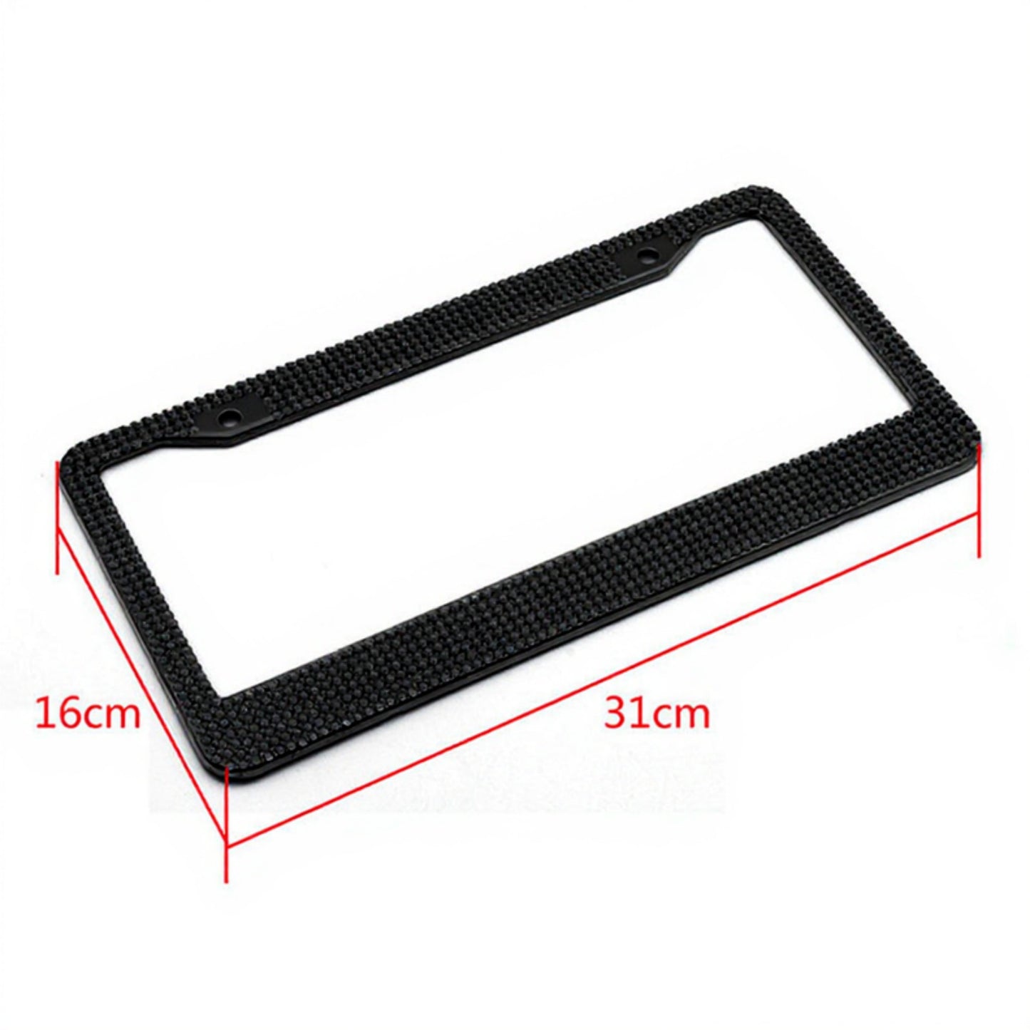 Anna-Kaci Rhinestone License Plate Frame Sparkling Crystal Metal Car Accessory 12x6.5in