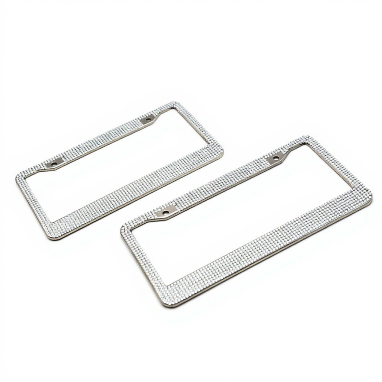 Anna-Kaci Rhinestone License Plate Frame Sparkling Crystal Metal Car Accessory 12x6.5in