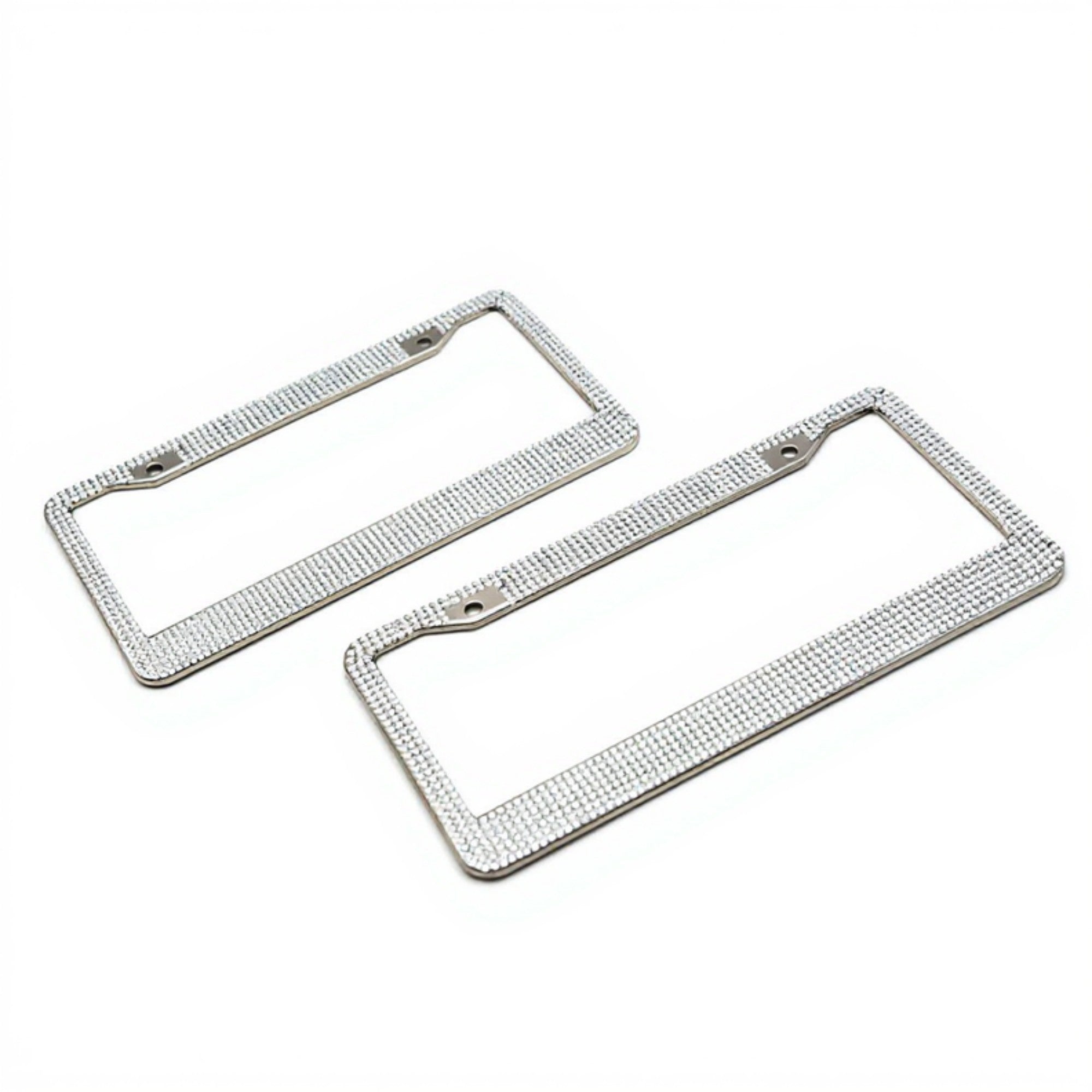 Anna-Kaci Rhinestone License Plate Frame Sparkling Crystal Metal Car Accessory 12x6.5in
