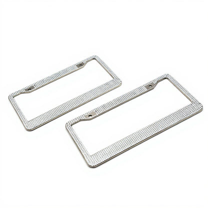 Anna-Kaci Rhinestone License Plate Frame Sparkling Crystal Metal Car Accessory 12x6.5in