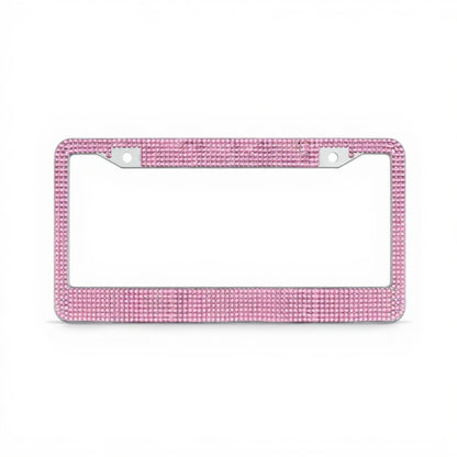 Anna-Kaci Rhinestone License Plate Frame 2-Piece Set Sparkling Crystal Car Accessory 12x6.5in