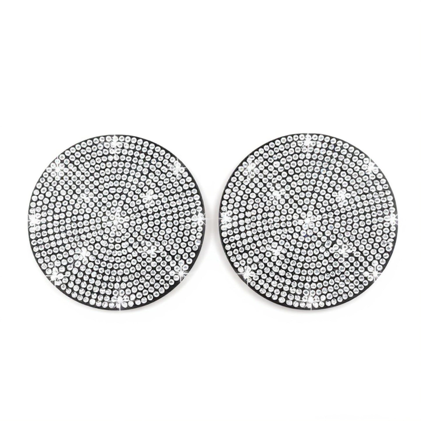 Anna-Kaci Rhinestone Car Cup Holder Coasters Anti-Slip Sparkling Crystal Set of 2
