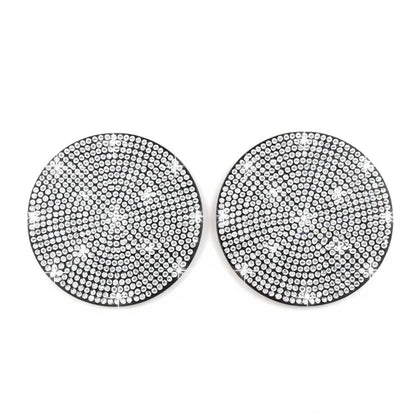 Anna-Kaci Rhinestone Car Cup Holder Coasters Anti-Slip Sparkling Crystal Set of 2