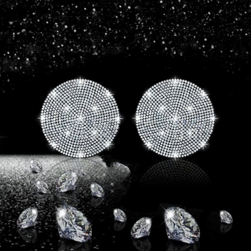 Anna-Kaci Rhinestone Car Cup Holder Coasters Anti-Slip Sparkling Crystal Set of 2
