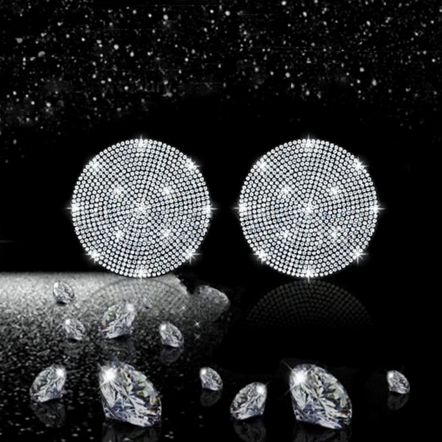 Anna-Kaci Rhinestone Car Cup Holder Coasters Anti-Slip Sparkling Crystal Set of 2