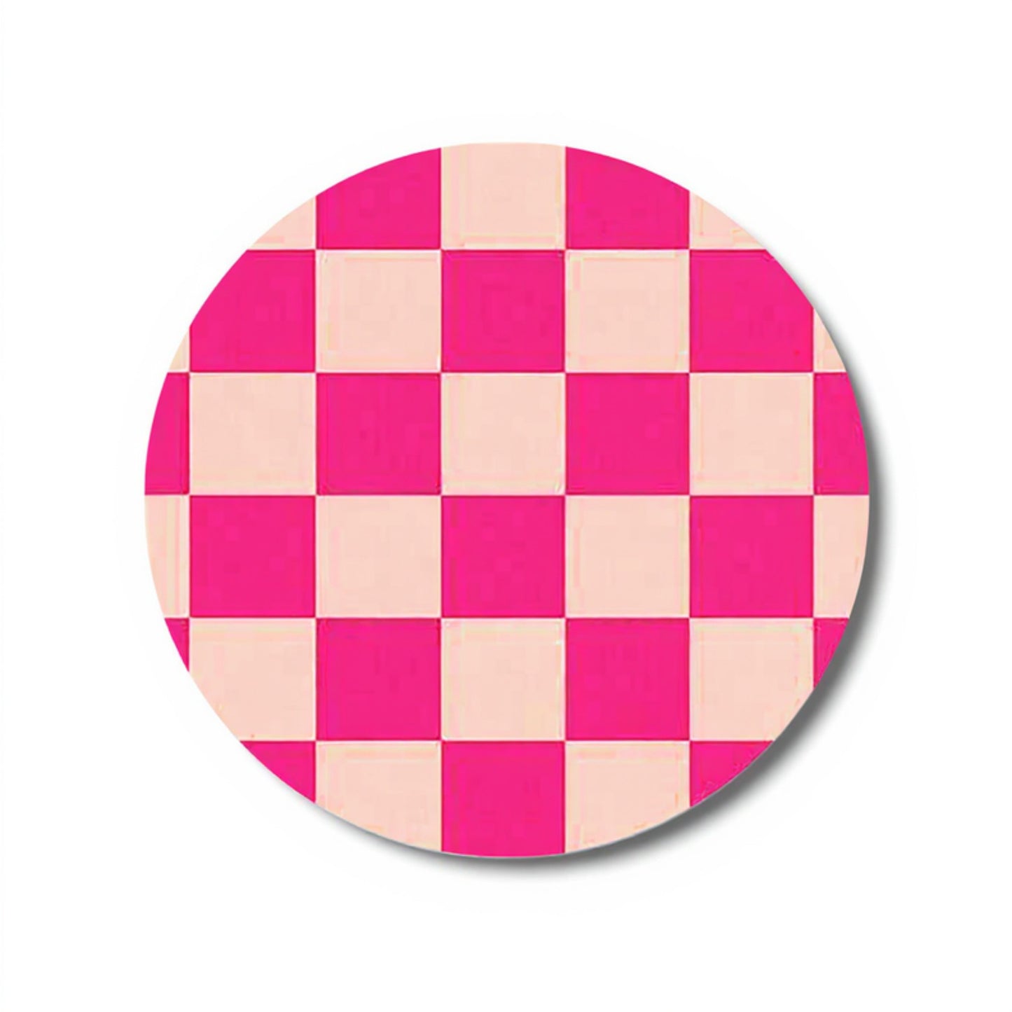 Anna-Kaci Checkered Car Cup Holder Coasters Anti-Slip Absorbent Mats Set of 2