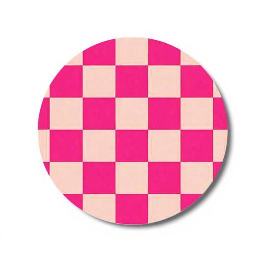 Anna-Kaci Checkered Car Cup Holder Coasters Anti-Slip Absorbent Mats Set of 2