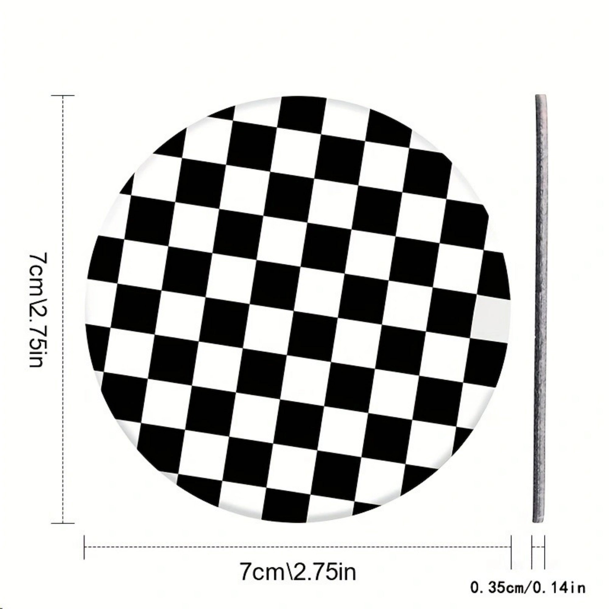 Anna-Kaci Checkered Car Cup Holder Coasters Anti-Slip Absorbent Mats Set of 2