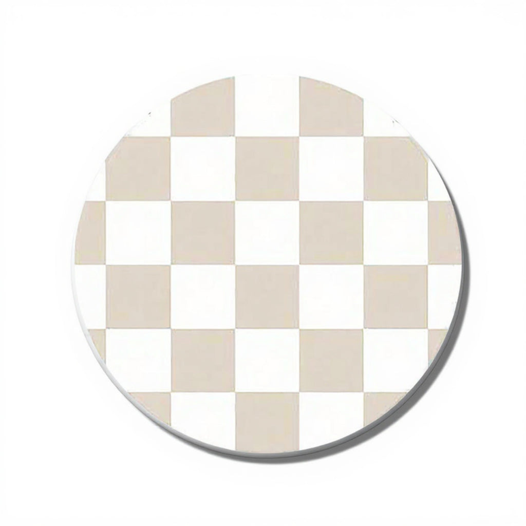 Anna-Kaci Checkered Car Cup Holder Coasters Anti-Slip Absorbent Mats Set of 2 3.5in