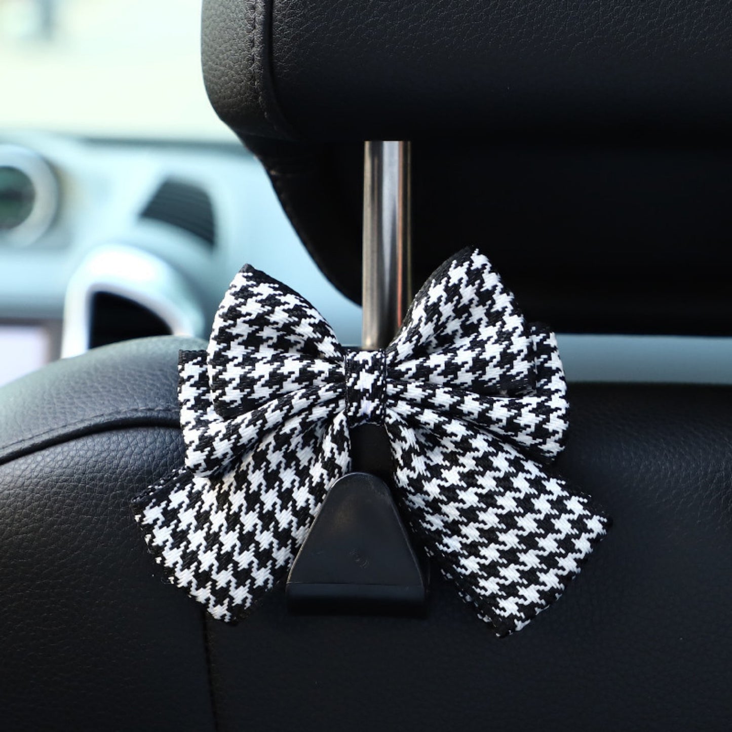 Anna-Kaci Decorative Ribbon Bow Car Headrest Hooks 2-Piece Set for Handbags and Accessories