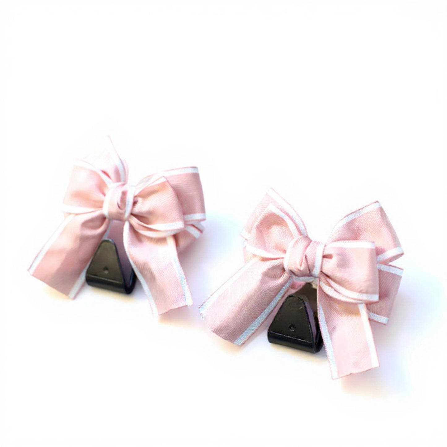 Anna-Kaci Decorative Ribbon Bow Car Headrest Hooks 2-Piece Set for Handbags and Accessories