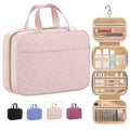 Anna-Kaci Hanging Toiletry Bag with Multiple Transparent Compartments and Travel Hook