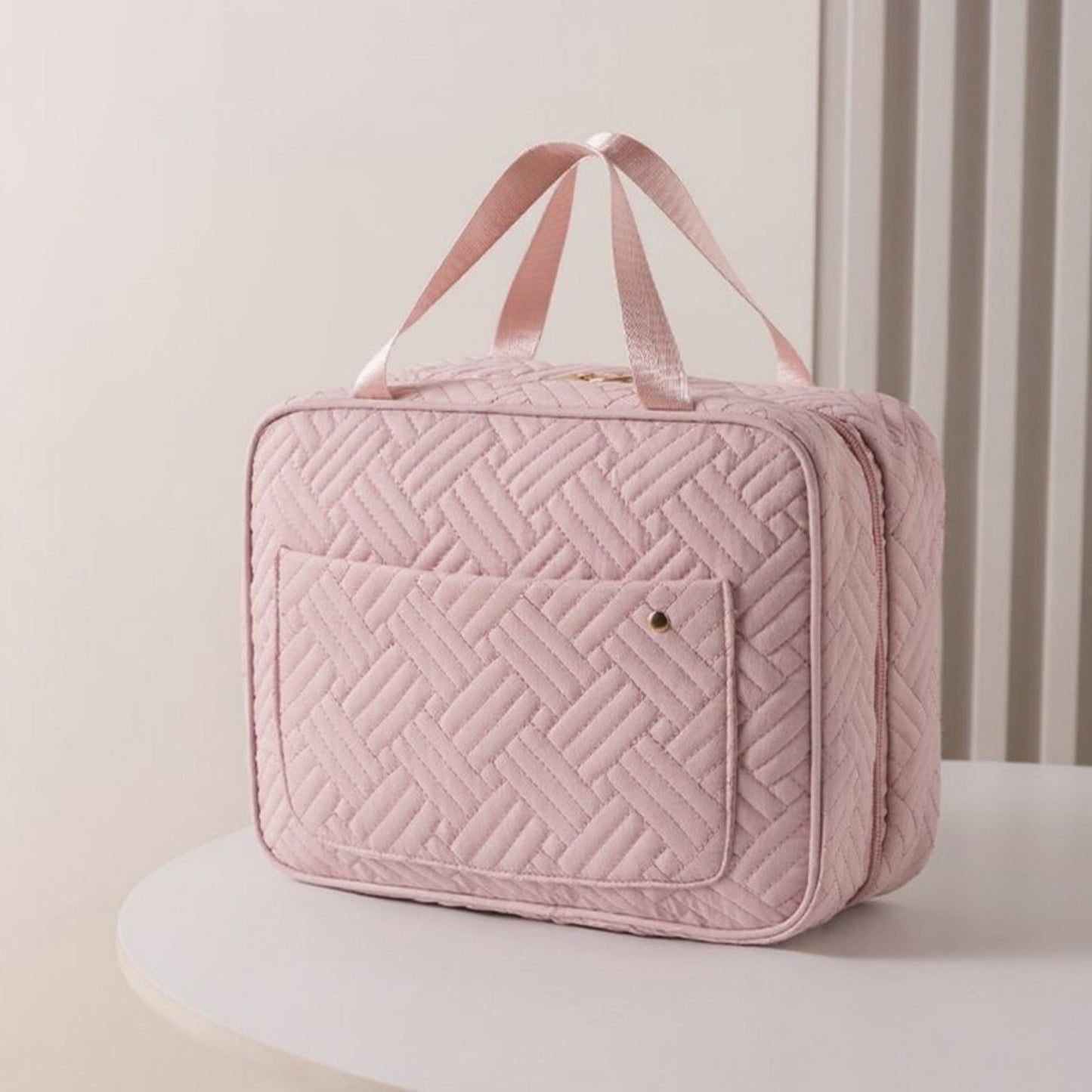 Anna-Kaci Hanging Toiletry Bag with Multiple Transparent Compartments and Travel Hook