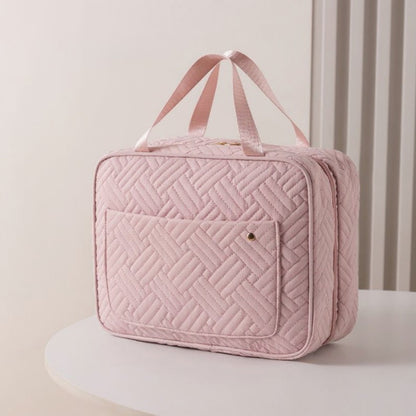 Anna-Kaci Hanging Toiletry Bag with Multiple Transparent Compartments and Travel Hook