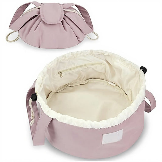 Anna-Kaci Drawstring Toiletry Bag with Water-Resistant Fabric and Dual Handle Design