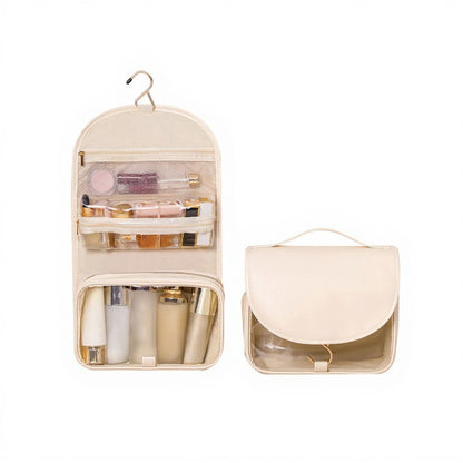 Anna-Kaci Hanging Toiletry Bag with Multi-Pocket Organizer and Foldable Carry Handle