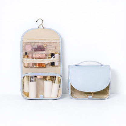 Anna-Kaci Hanging Toiletry Bag with Multi-Pocket Organizer and Foldable Carry Handle