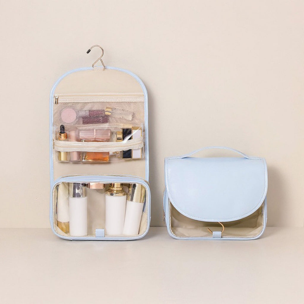 Anna-Kaci Hanging Toiletry Bag with Multi-Pocket Organizer and Foldable Carry Handle