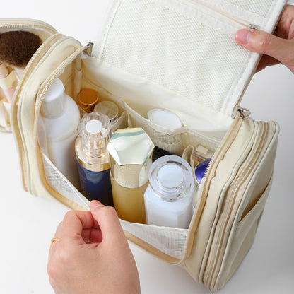 Anna-Kaci Hanging Travel Toiletry Bag with Multi-Compartment Design and Hook Organizer