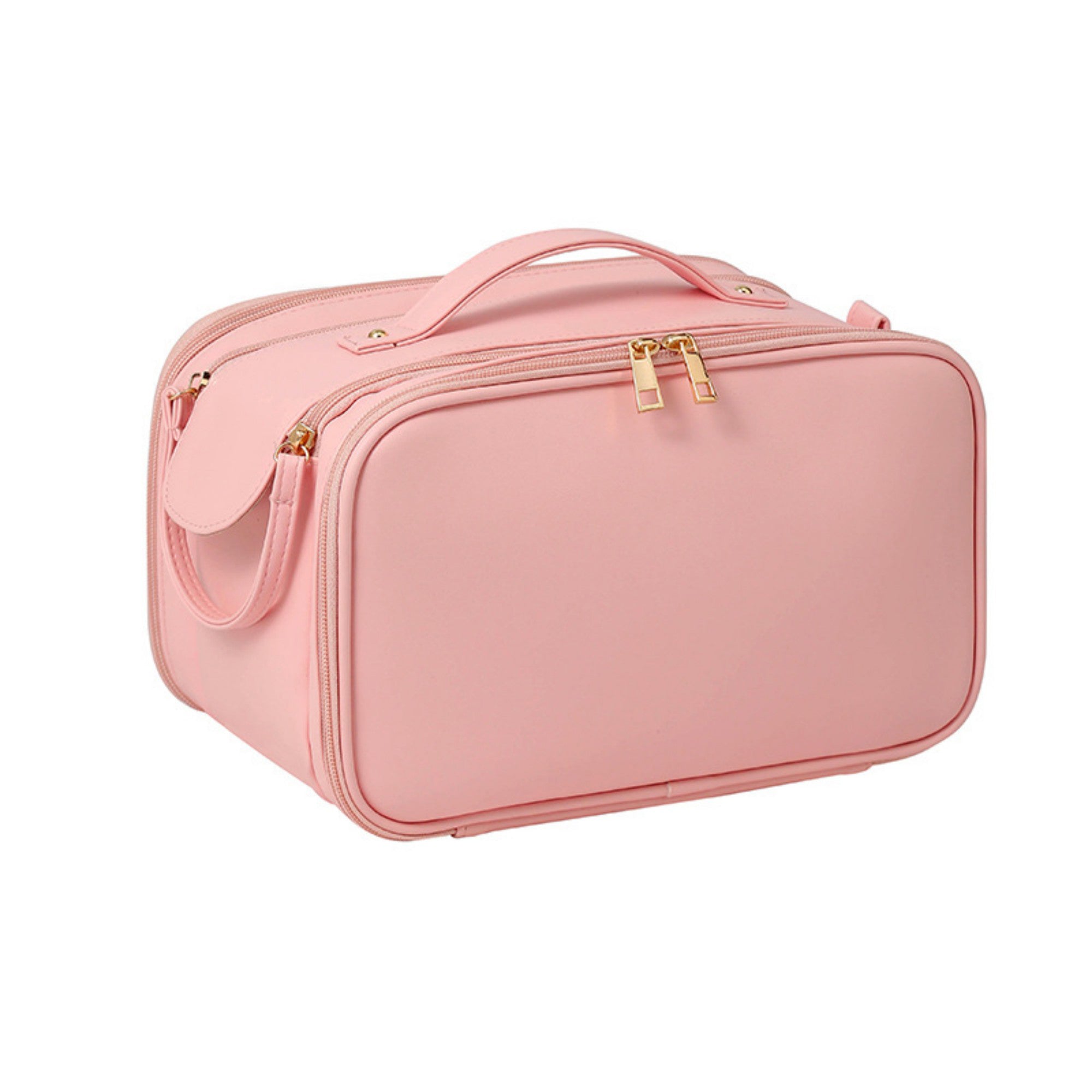Anna-Kaci Multi-Compartment Travel Makeup Bag with Brush Holder and Transparent Pockets