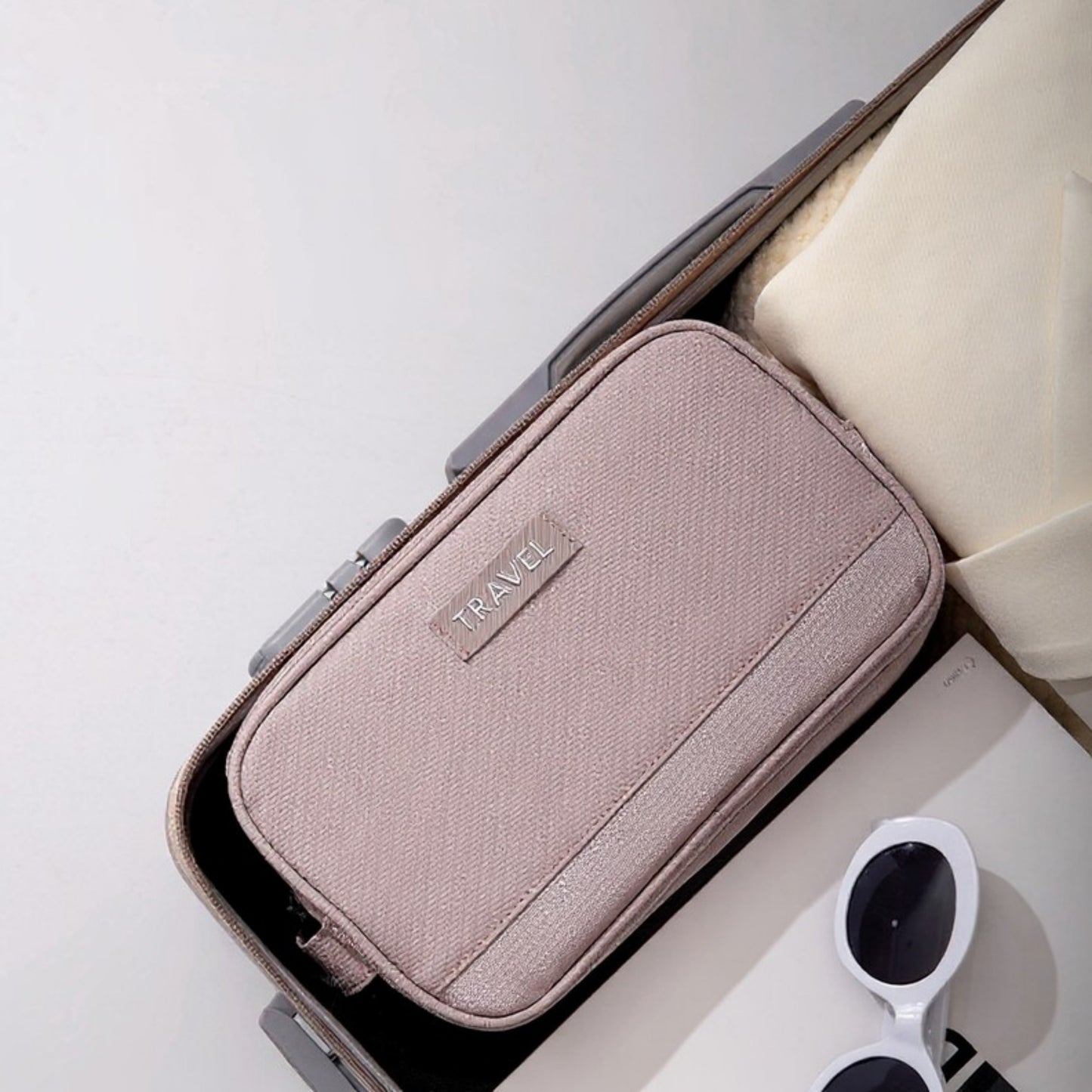 Anna-Kaci Compact Travel Toiletry Bag with Multiple Compartments and Carry Handle