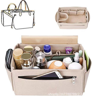 Anna-Kaci Felt Purse Organizer Insert with Multiple Pockets and Zipper Compartment