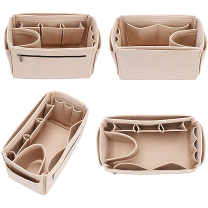 Anna-Kaci Felt Purse Organizer Insert with Multiple Pockets and Zipper Compartment