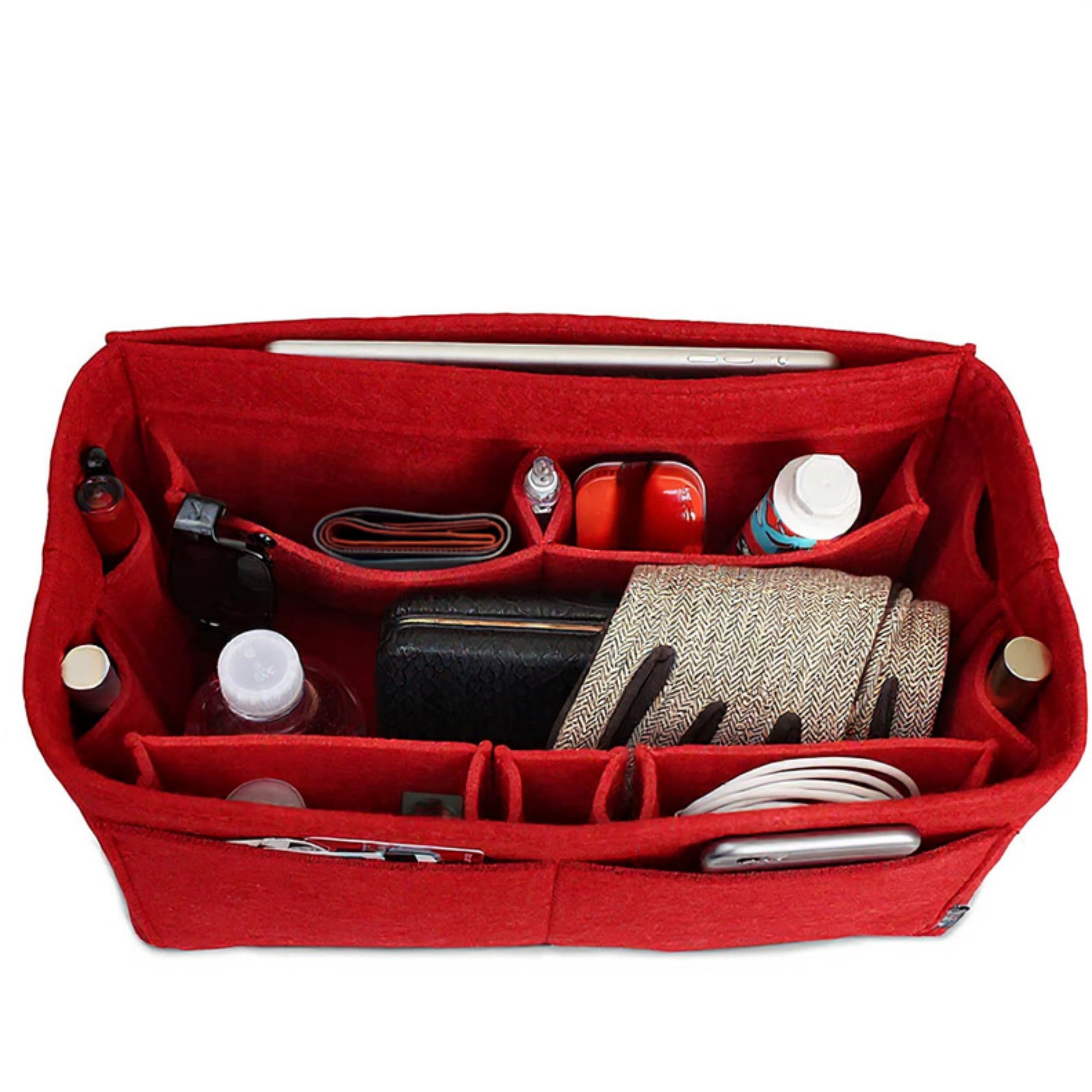 Anna-Kaci Felt Purse Organizer Insert with Multiple Pockets and Zipper Compartment