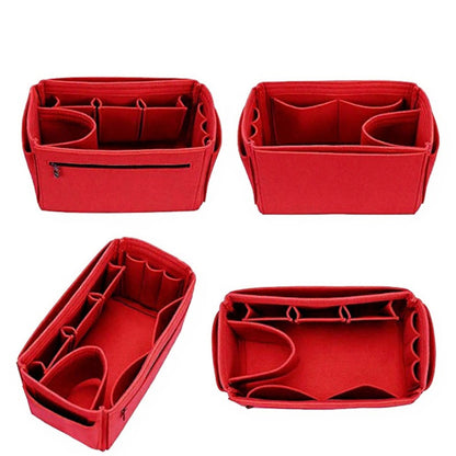 Anna-Kaci Felt Purse Organizer Insert with Multiple Pockets and Zipper Compartment