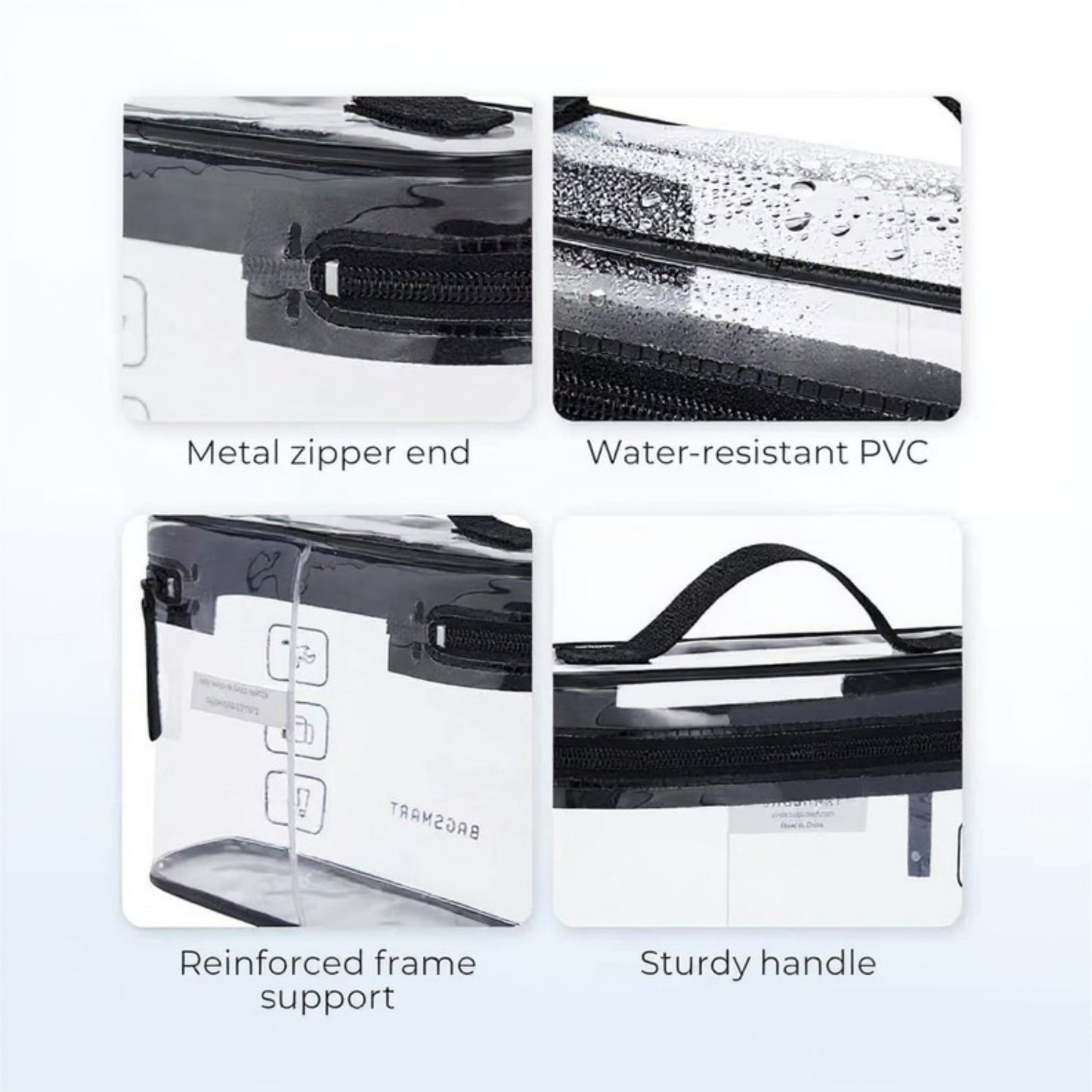 Anna-Kaci Clear Travel Toiletry Bag with 180¡ã Wide Opening and Waterproof PVC Design