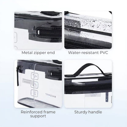 Anna-Kaci Clear Travel Toiletry Bag with 180¡ã Wide Opening and Waterproof PVC Design