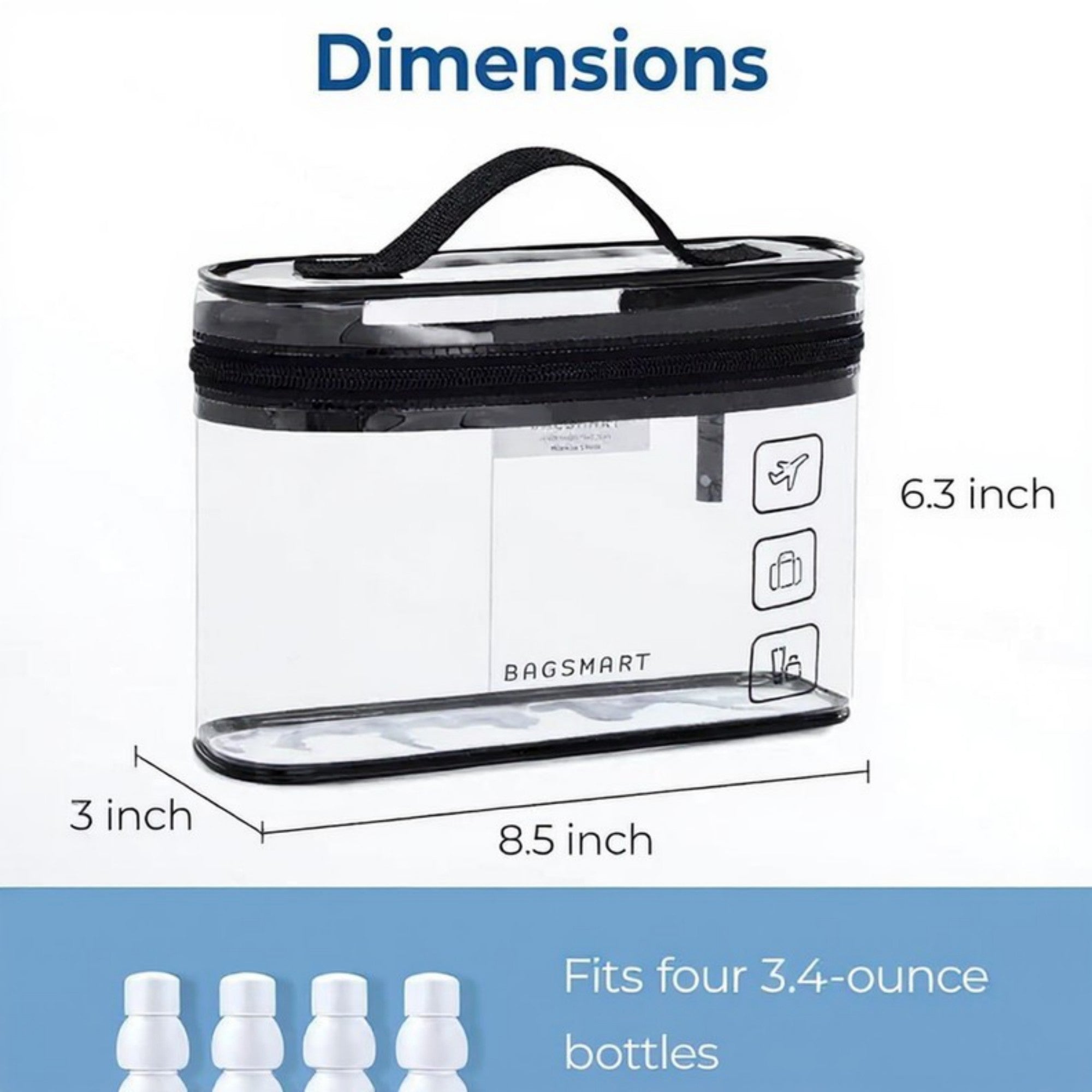 Anna-Kaci Clear Travel Toiletry Bag with 180¡ã Wide Opening and Waterproof PVC Design