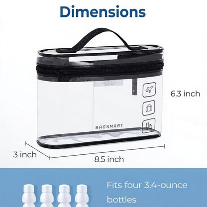 Anna-Kaci Clear Travel Toiletry Bag with 180¡ã Wide Opening and Waterproof PVC Design