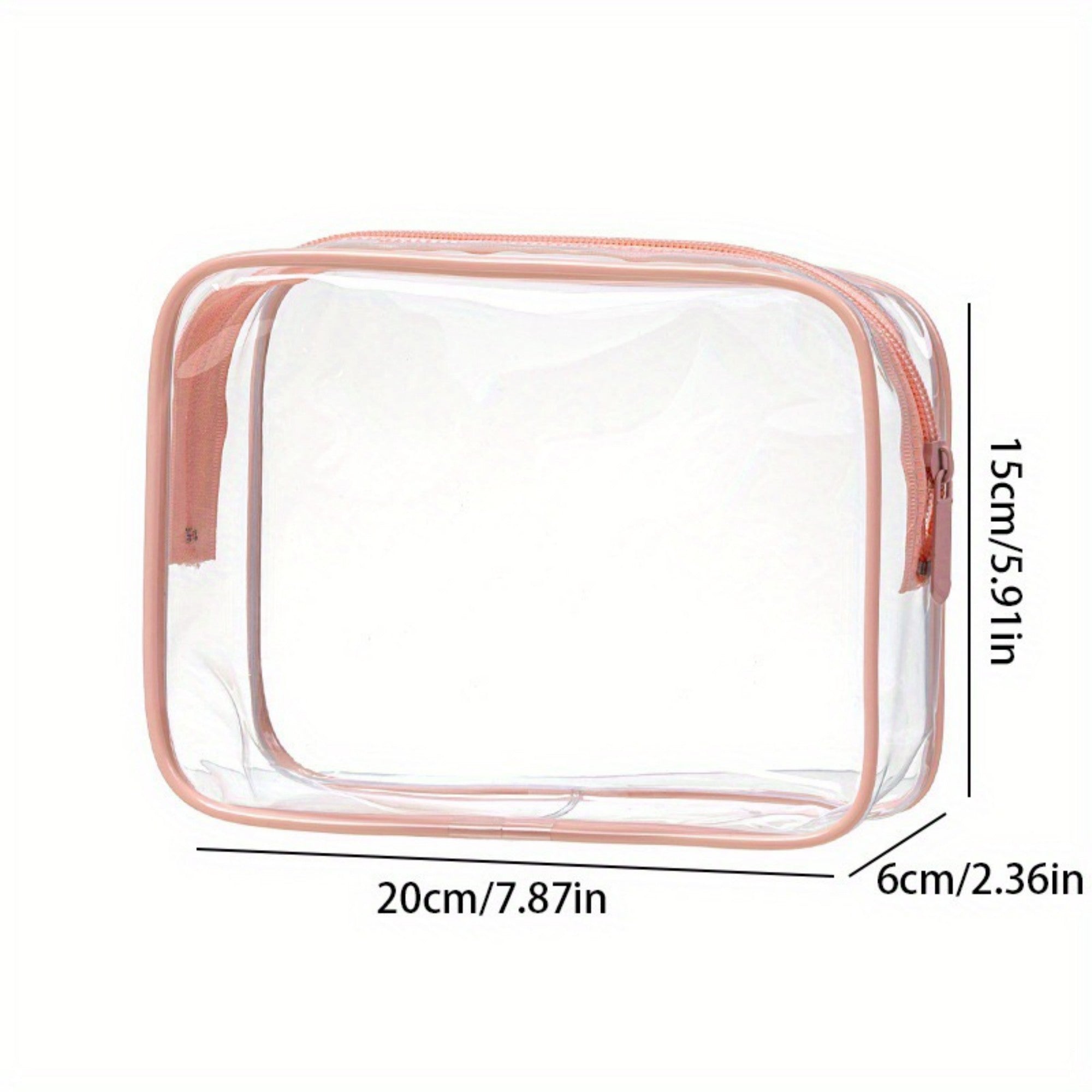 Anna-Kaci 3-Piece Clear Travel Toiletry Bag Set with Zipper Closure and Waterproof PVC Design 7.8x6x2.5IN