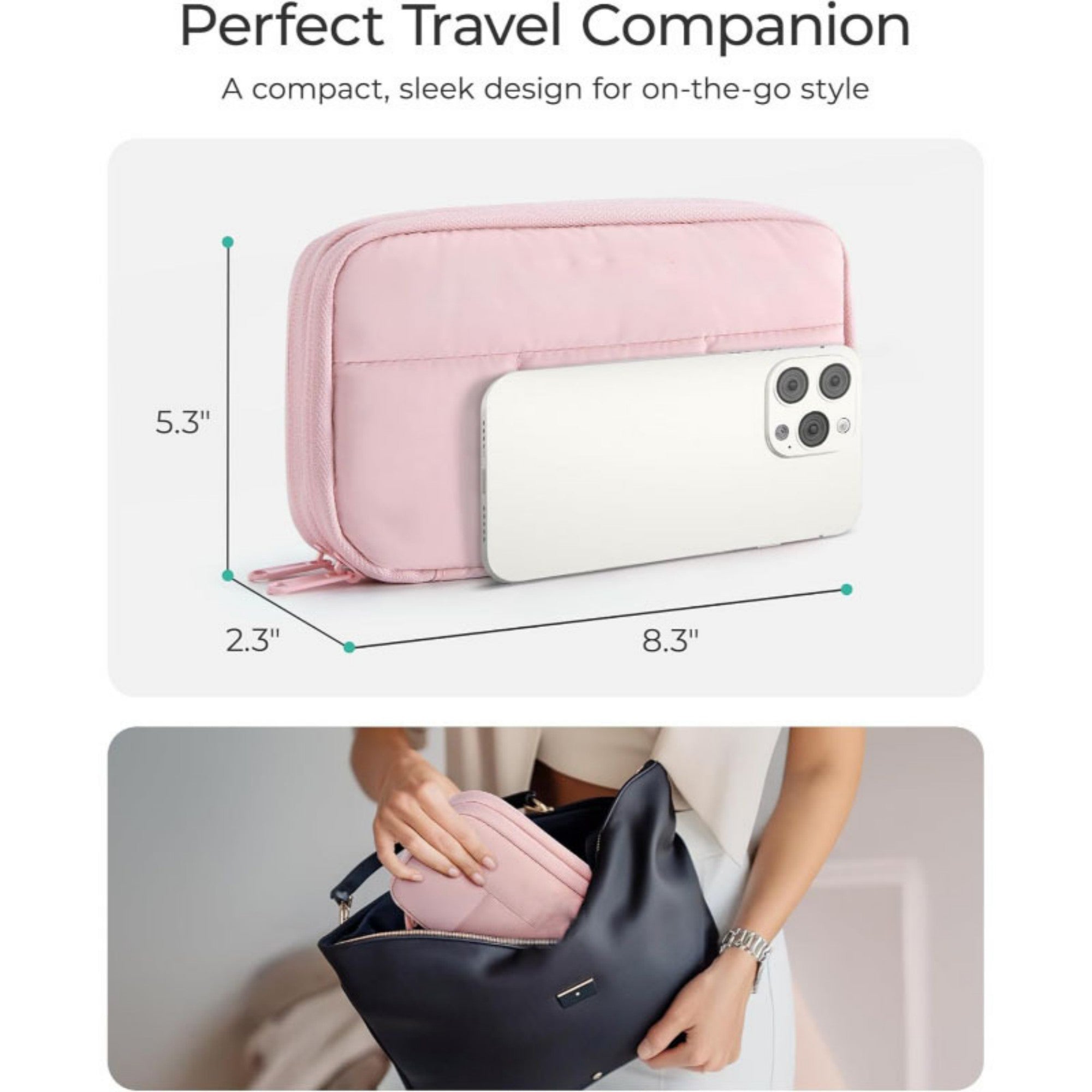 Anna-Kaci Electronic Accessories Organizer Travel Cable Storage Case with Mesh Pockets and Zipper Closure