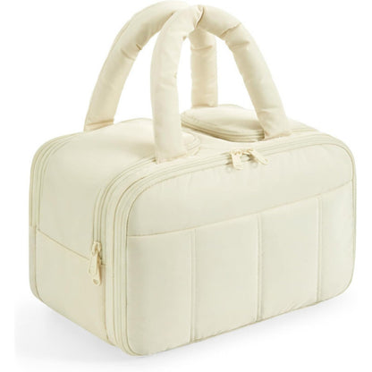 Anna-Kaci Makeup Brush and Toiletry Organizer Bag with Easy-Clean PVC Front Pocket and Elastic Holders