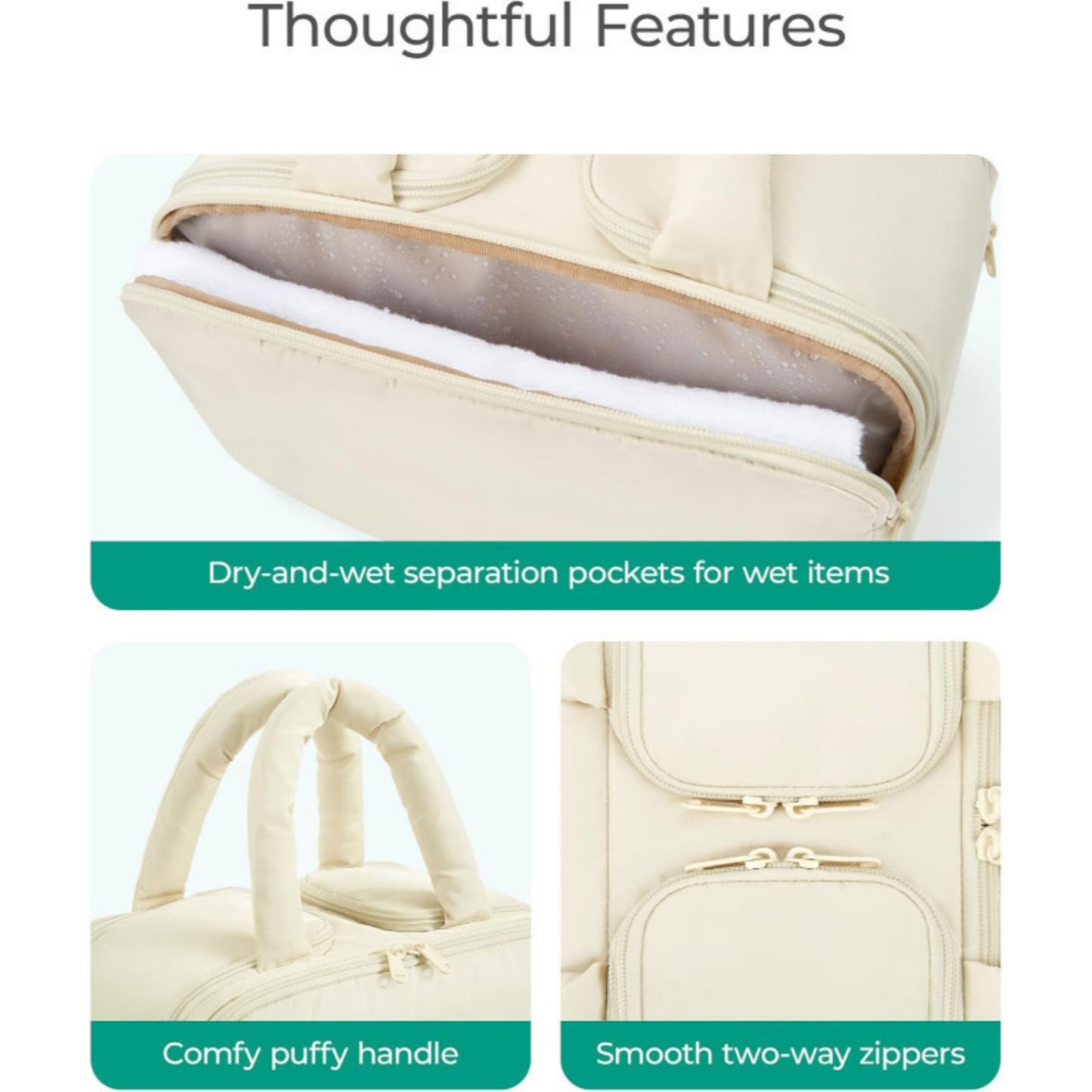 Anna-Kaci Makeup Brush and Toiletry Organizer Bag with Easy-Clean PVC Front Pocket and Elastic Holders