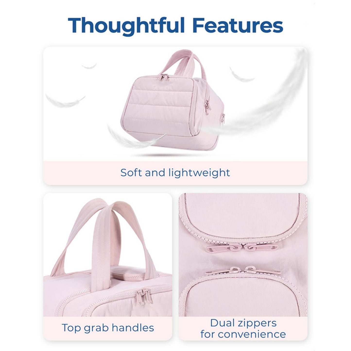 Anna-Kaci Large Capacity Toiletry and Makeup Bag with Wide-Mouth Opening and Multi-Compartment Organizer 12x8.5x5.5in