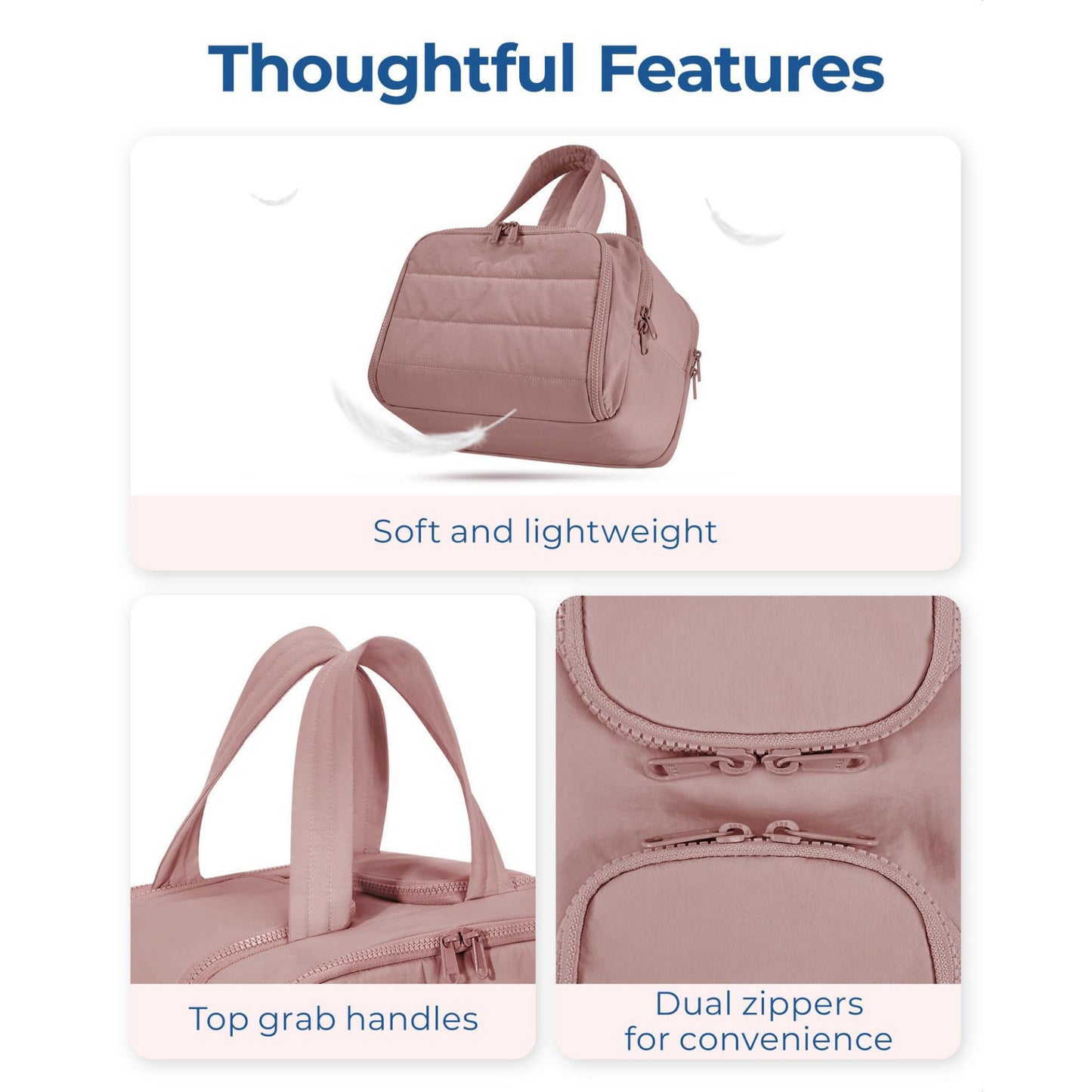 Anna-Kaci Large Capacity Makeup and Toiletry Bag with Wide-Mouth Opening and Travel Organizer Compartments 12x8.3x7.3in