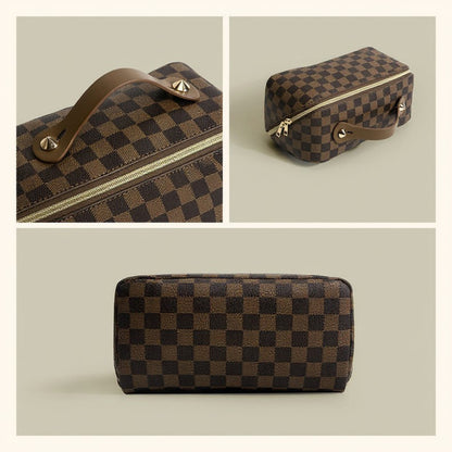 Anna-Kaci Multi-Compartment Travel Makeup Bag with Wide Opening and Carry Handle