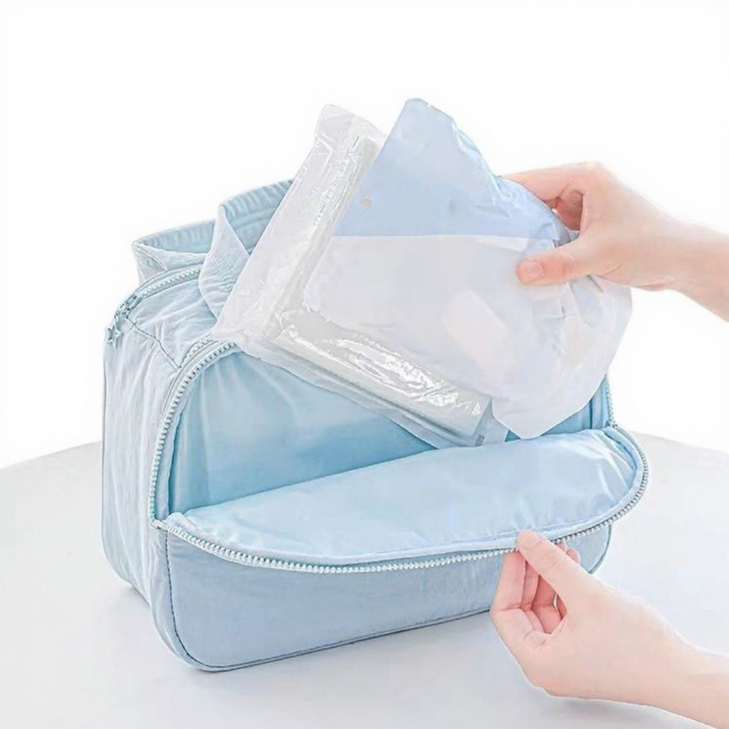 Anna-Kaci Makeup Brush Storage Bag with Zipper Compartments and Carry Handle