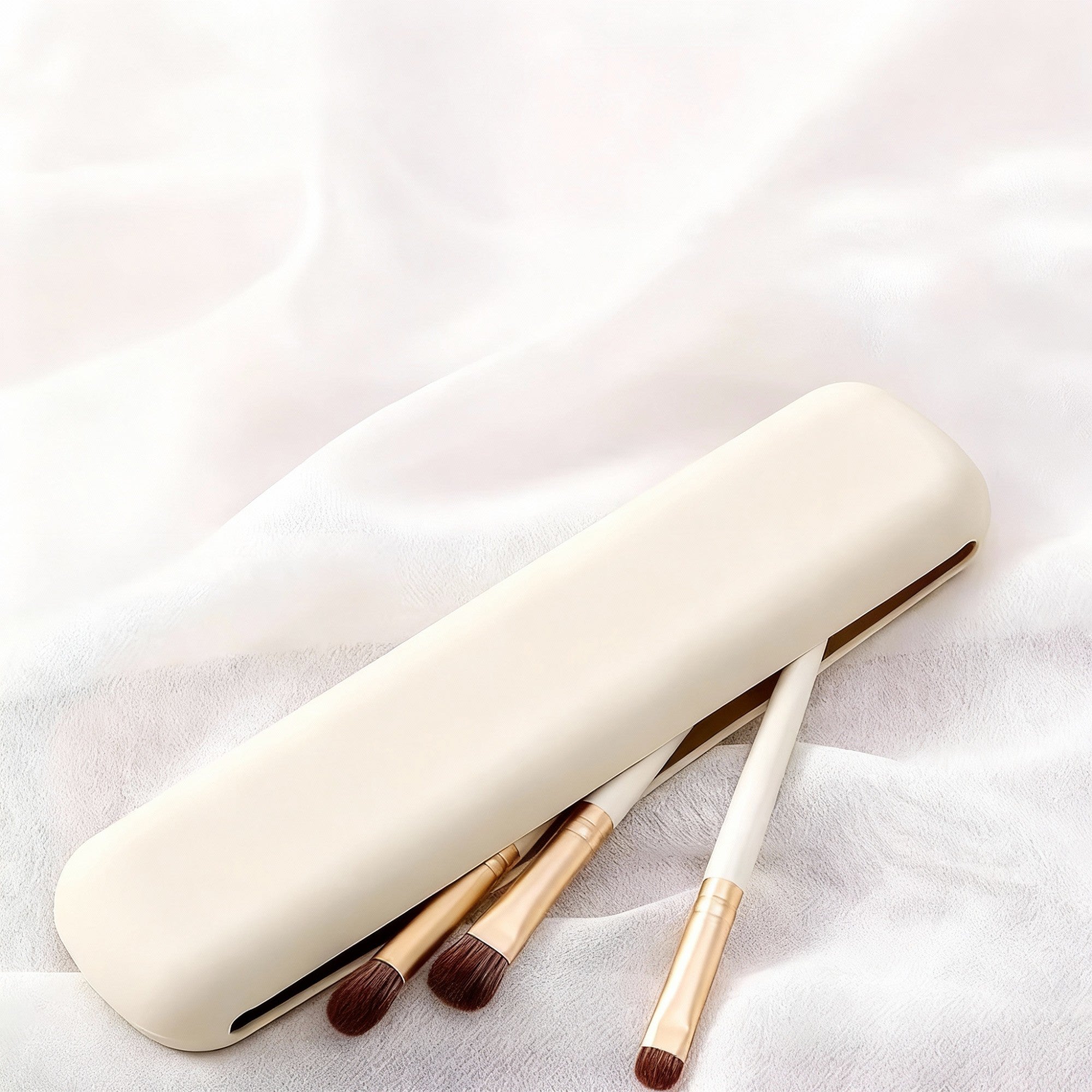 Anna-Kaci 2-Piece Silicone Makeup Brush Holder Travel-Friendly Protective Case