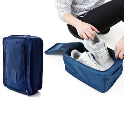 Anna-Kaci Women' s Travel Shoe Organizer Bag with Dual Zipper Compartments Lightweight Portable Design for Neatly Storing Footwear